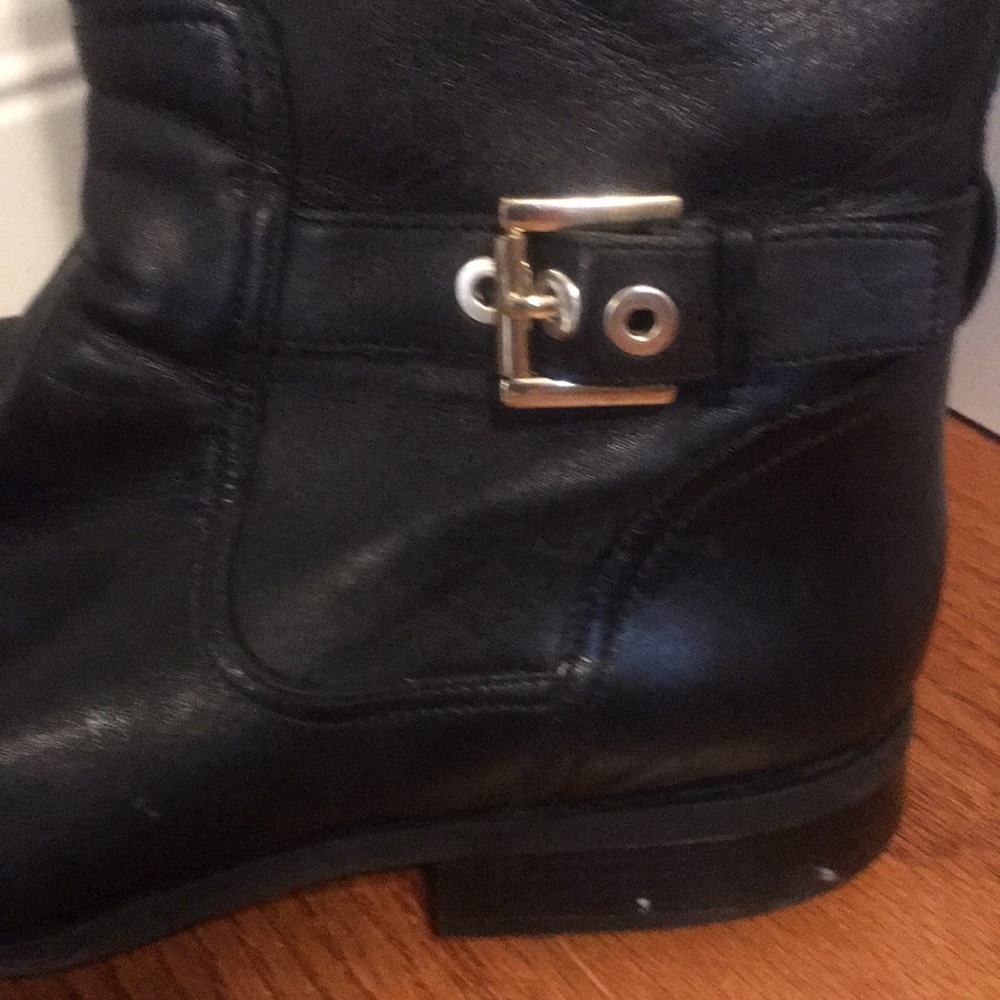 NINE WEST BLACK LEATHER KNEE HIGH BOOTS - Picture 3 of 8